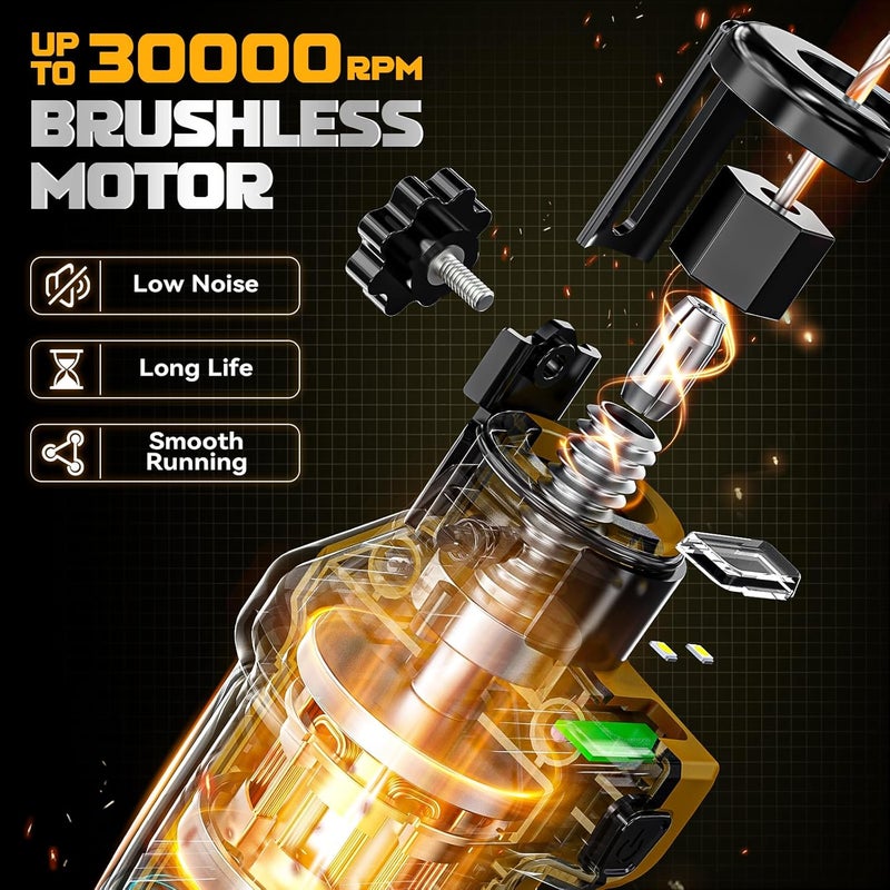 Ecarke Cordless Drywall Cutting Tool Compatible with DeWALT Battery: Up to 30000 RPM Brushless Router 20v Saw with 3 Speed Adjustable,Drywall Rotary Tool for Sheetrock,Wood,Plywood(Tool Only) - Image 2